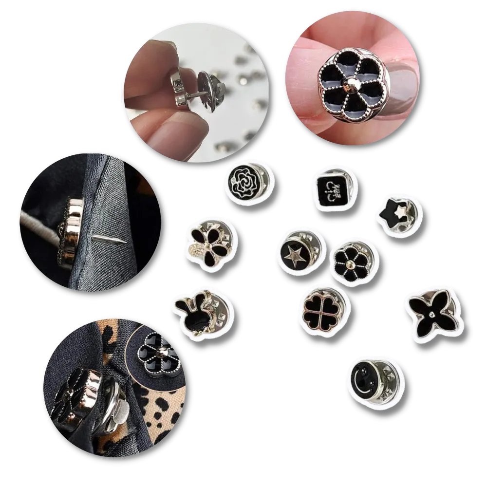 Elegant No-Sew Button Brooch Pins