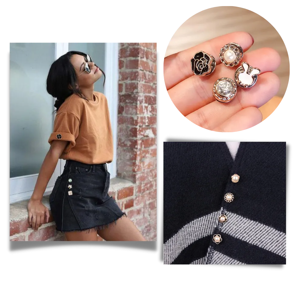 Elegant No-Sew Button Brooch Pins