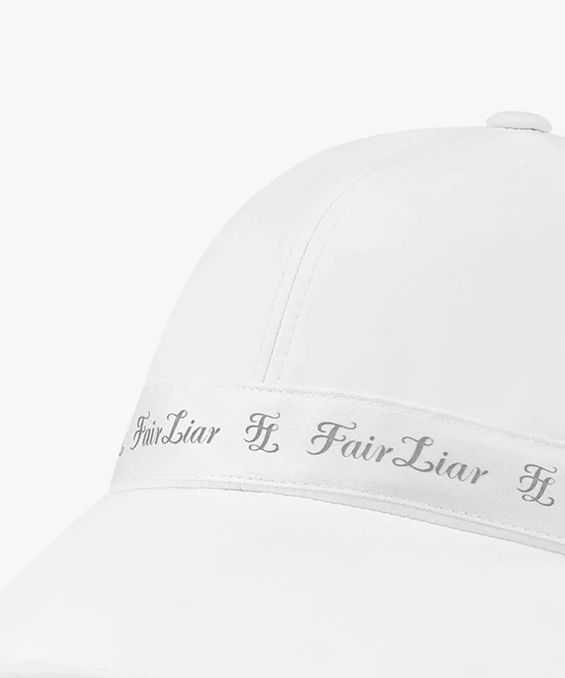 FAIRLIAR Logo Tape Wide Bucket Hat - White