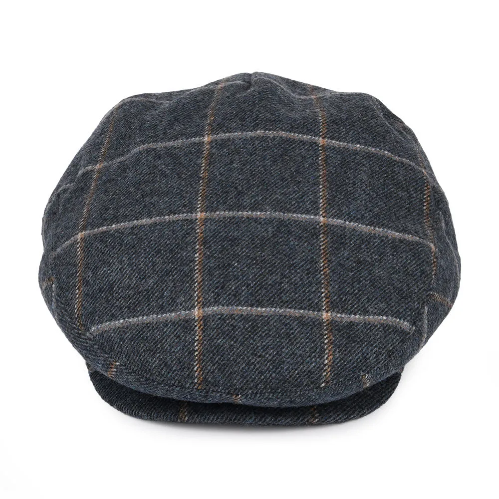 Gaslamp Plaid Flat Cap Denim Blue Wholesale Pack