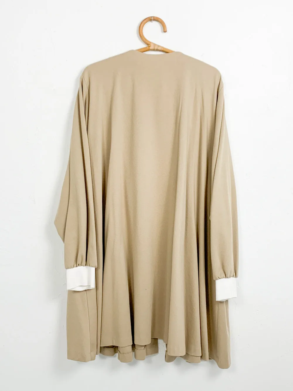 Gemini II Putty Cardigan with White Cuffs and Lapel