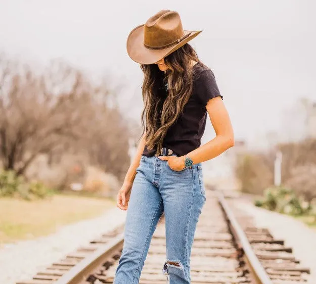 Gorge Brown Cattleman Leather Cowboy Hat