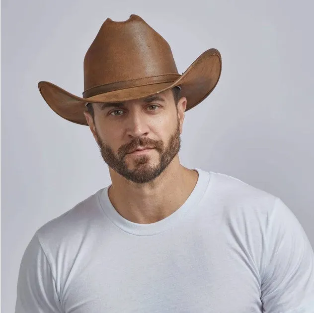 Gorge Brown Cattleman Leather Cowboy Hat