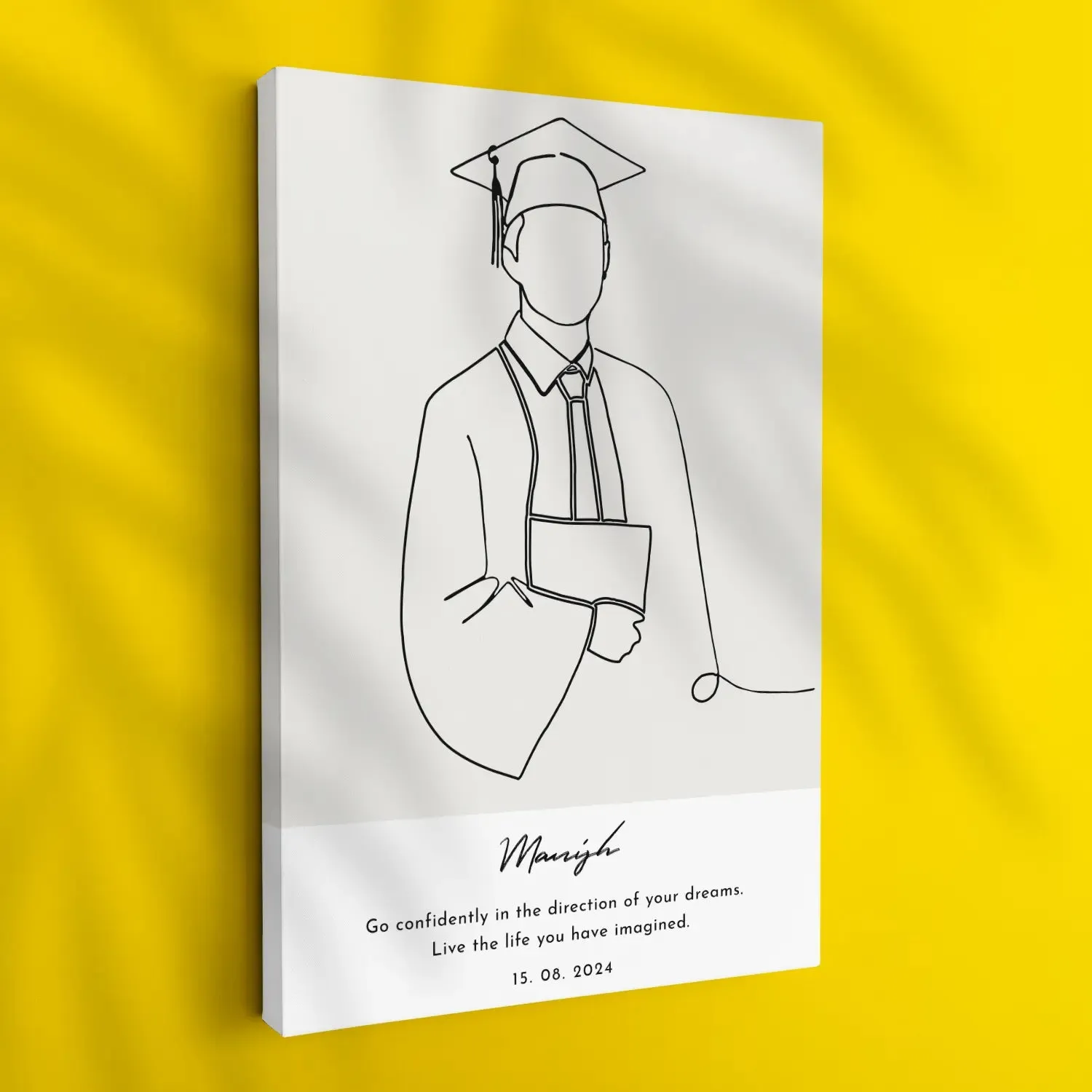 Graduation Milestone with Personalized Line Art