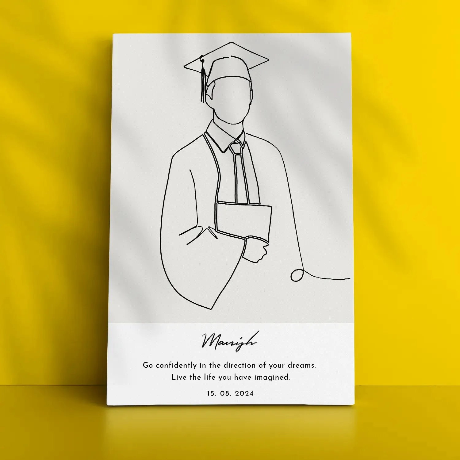 Graduation Milestone with Personalized Line Art