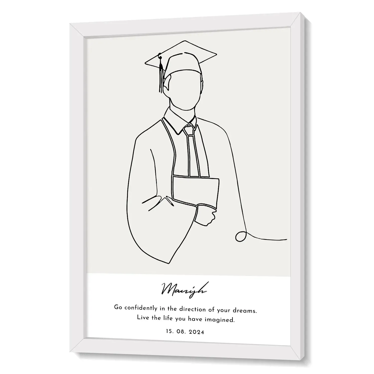 Graduation Milestone with Personalized Line Art