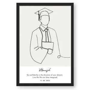 Graduation Milestone with Personalized Line Art