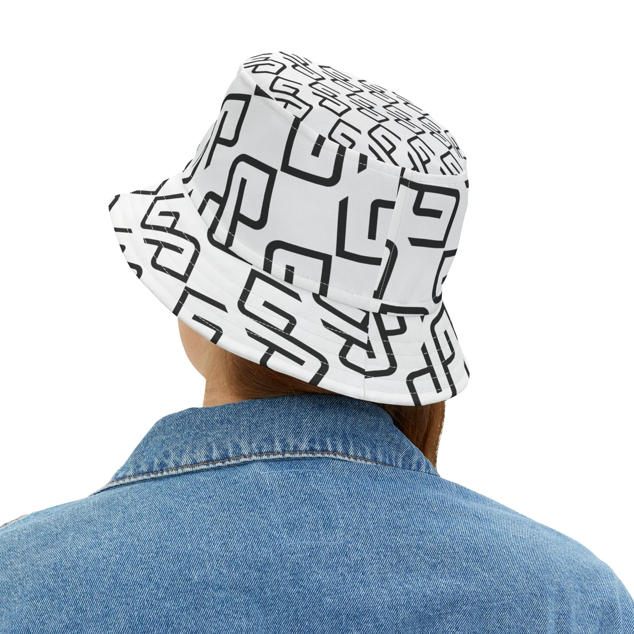 GYMPOLO Unisex Bucket Hat- White