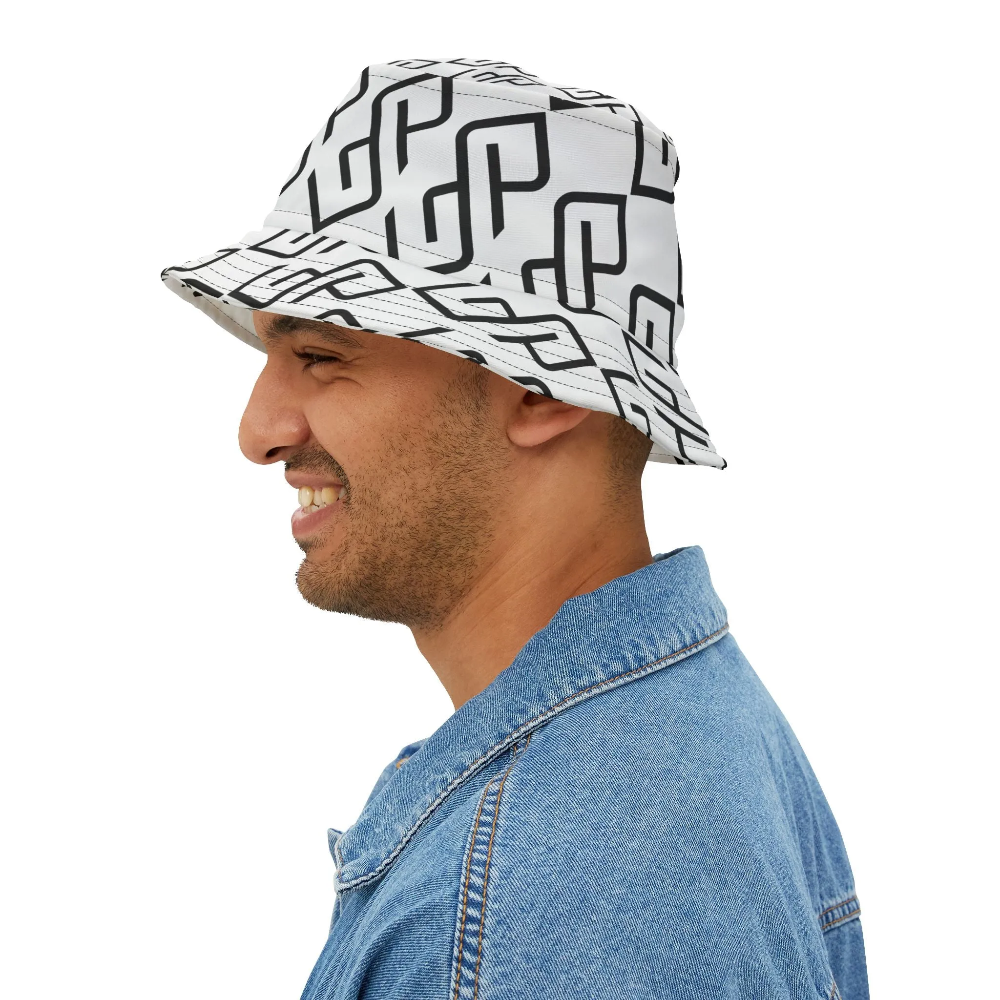 GYMPOLO Unisex Bucket Hat- White