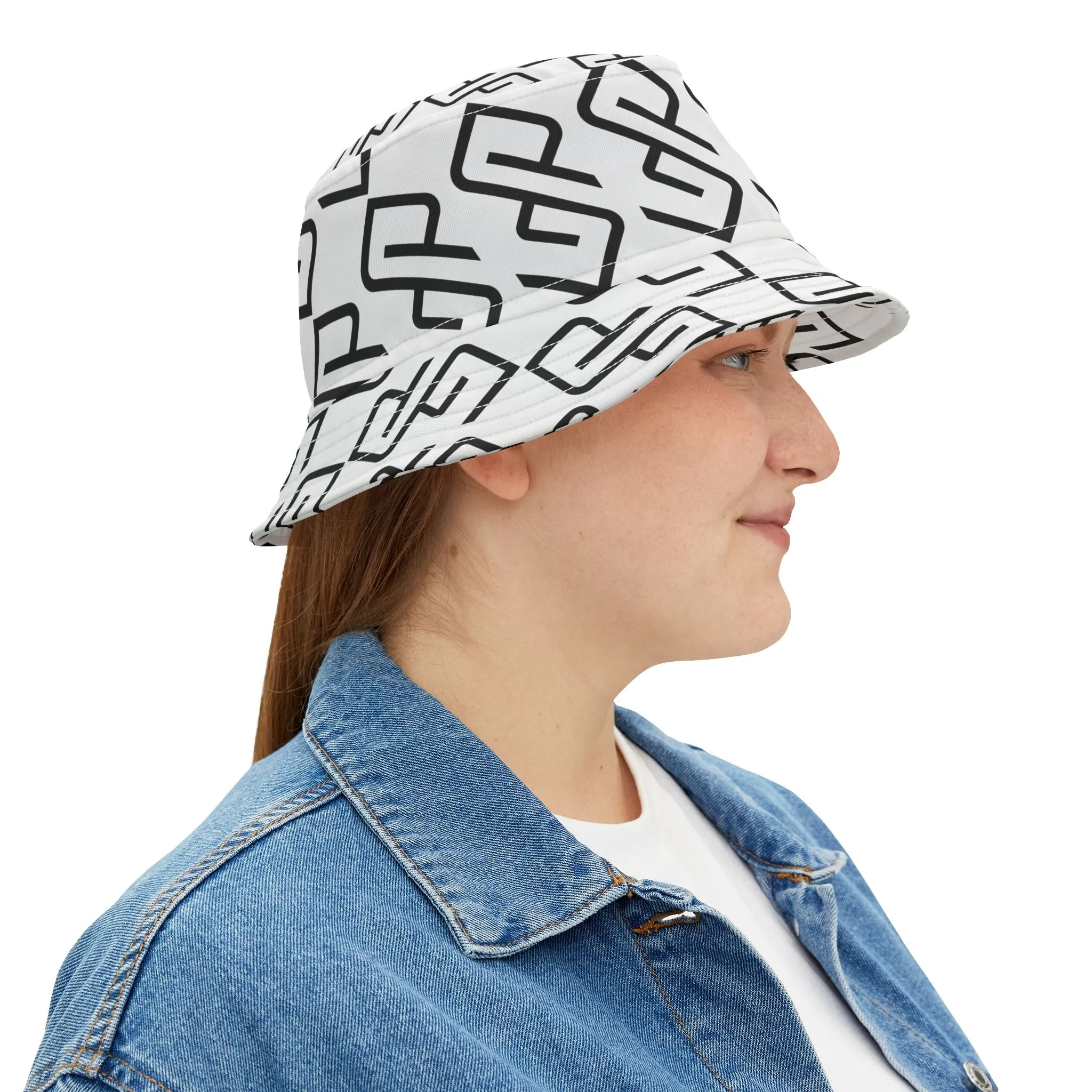 GYMPOLO Unisex Bucket Hat- White