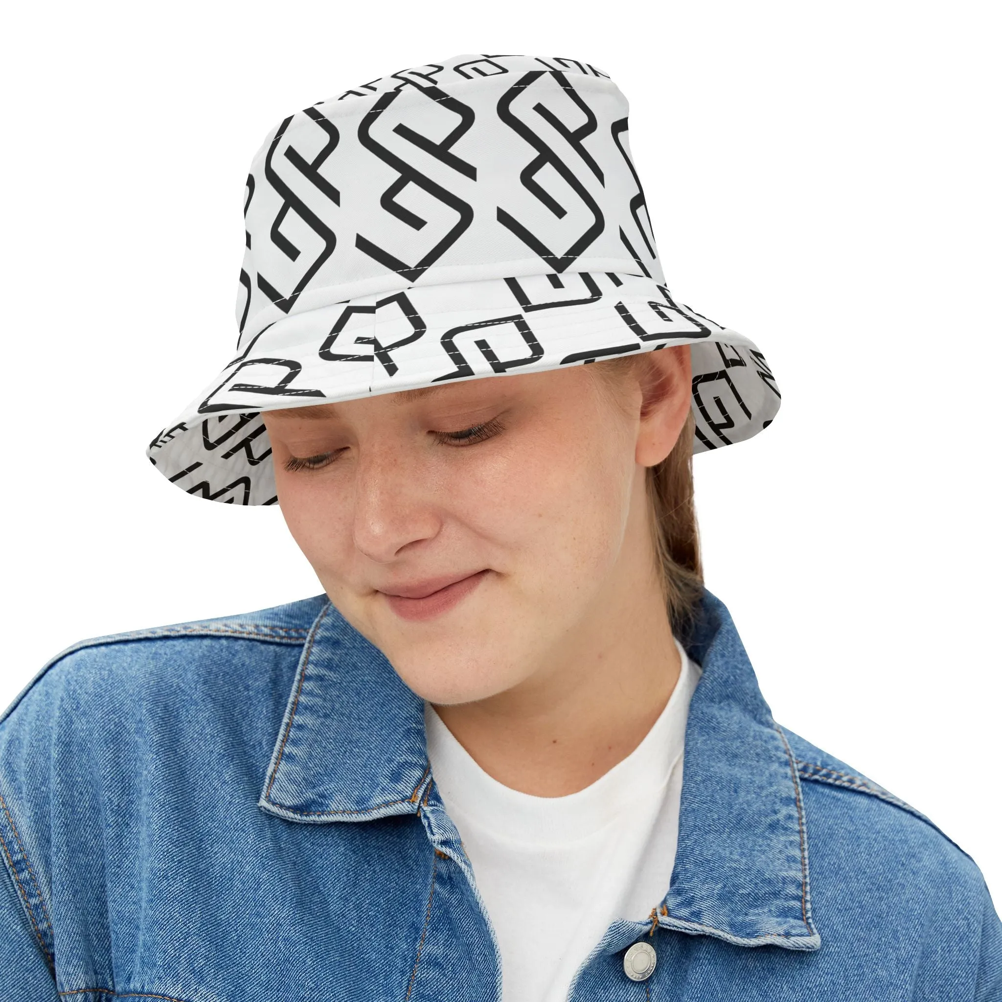 GYMPOLO Unisex Bucket Hat- White
