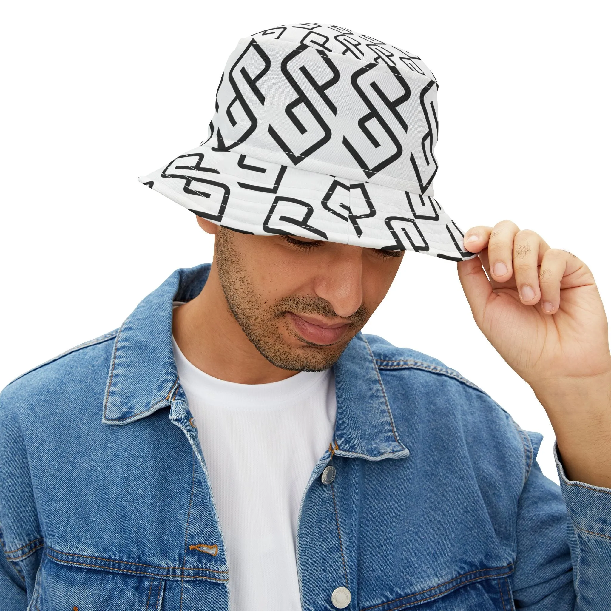 GYMPOLO Unisex Bucket Hat- White