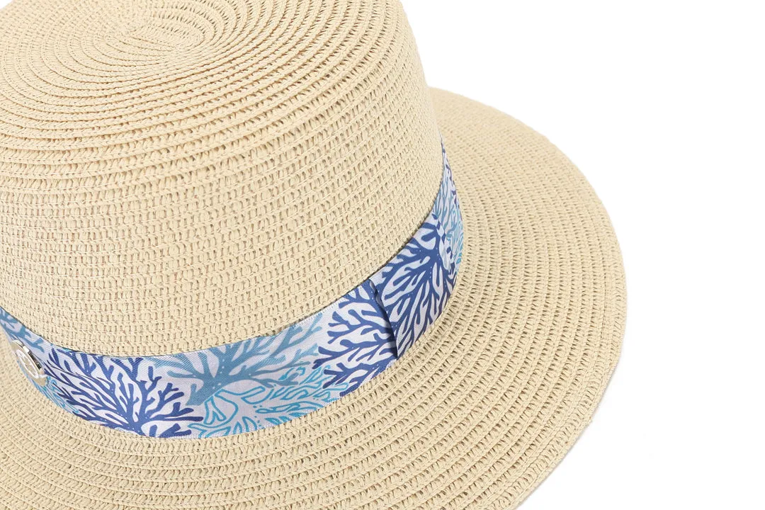 Hat Lily White Coral Blue