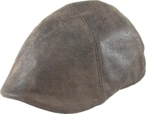 Henschel - Brown Distressed Faux Leather Duckbill Cap