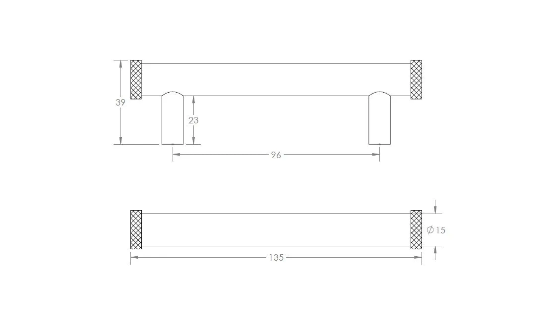 Hoxton - Thaxted Line Knurled End Cap Cabinet Handle