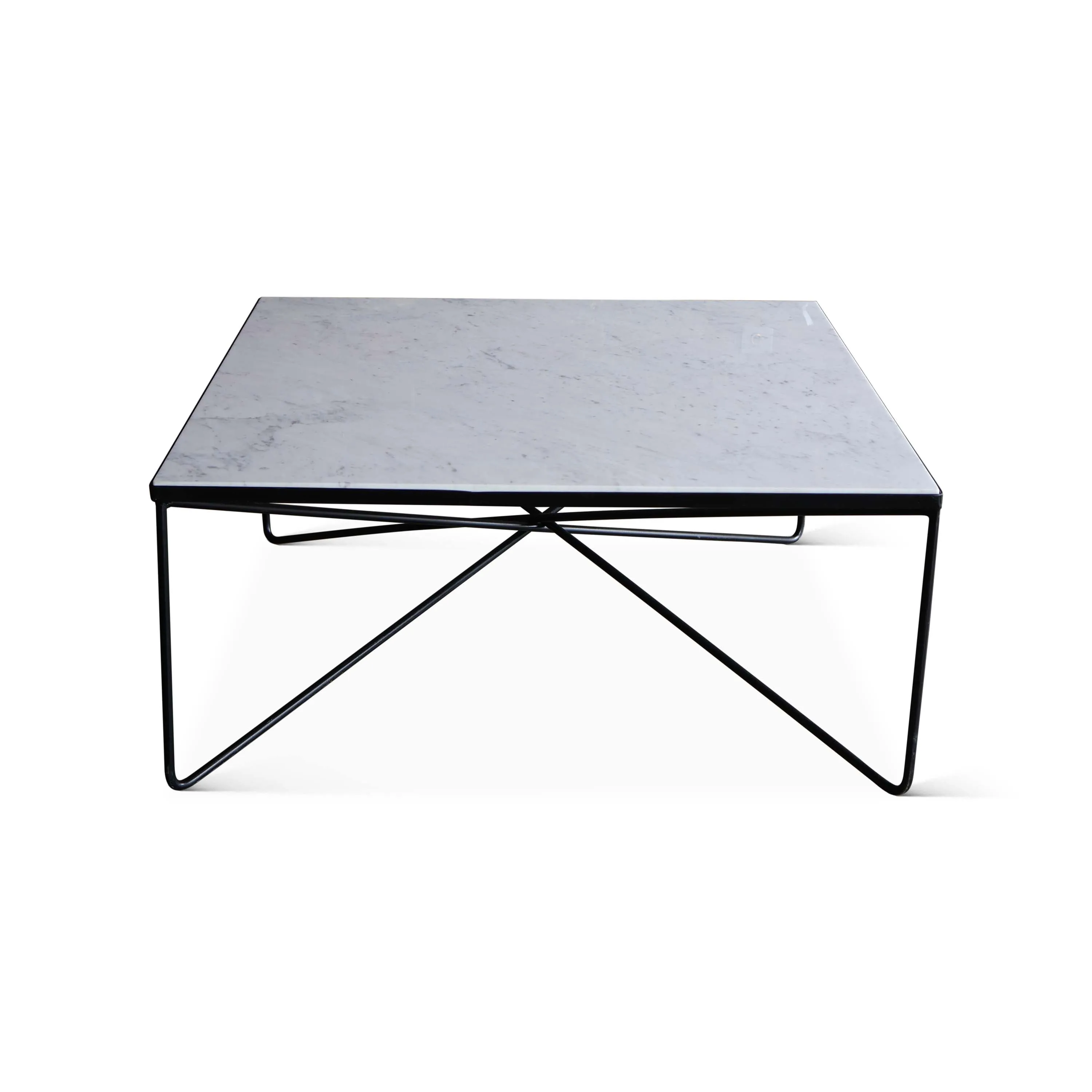 Iron and Marble Coffee Table by Luther Conover