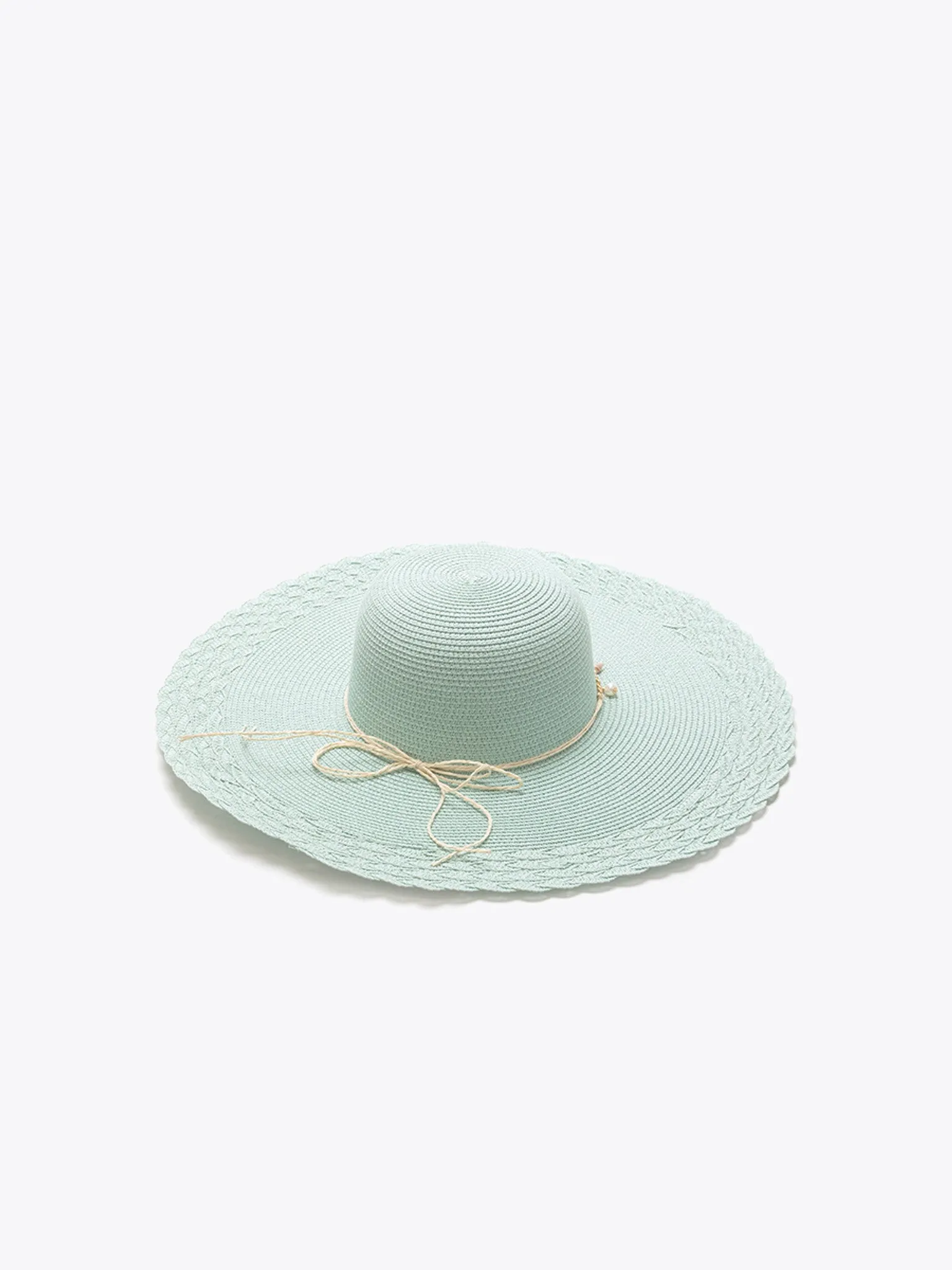 Jen & Co. Nila Floppy Straw Hat with Beachy Charm Trim  Natural or Mint