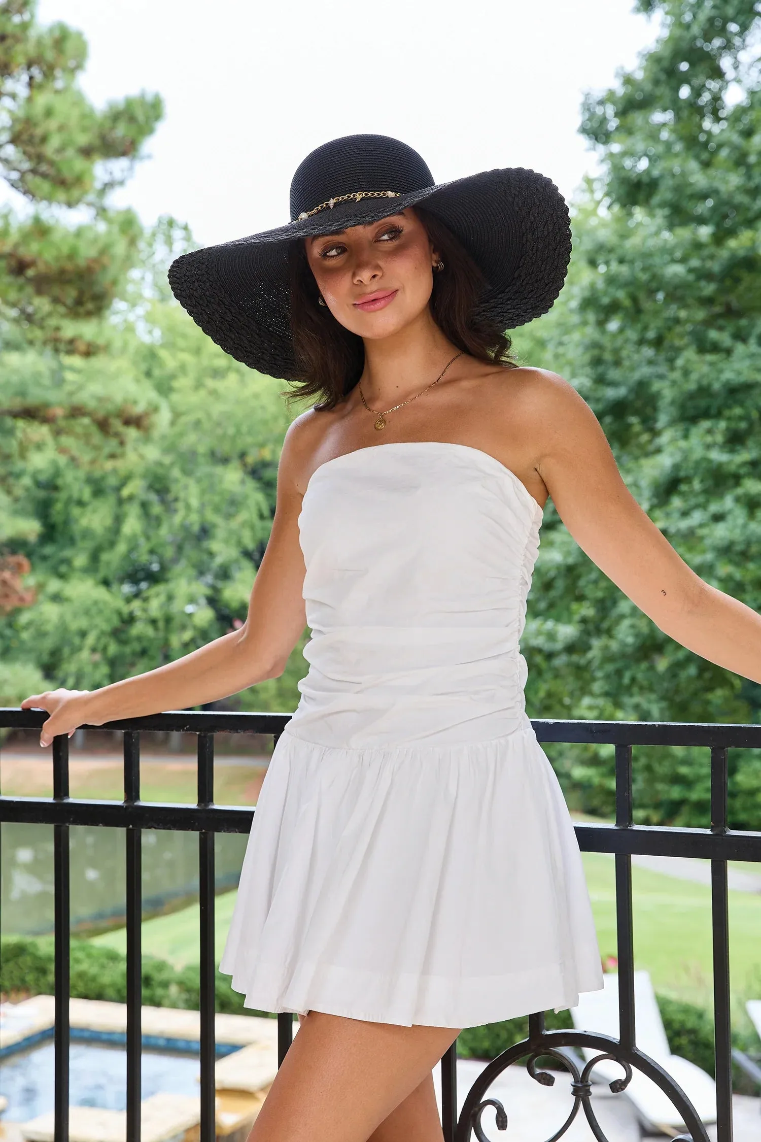 Jen & Co. Nila Floppy Straw Hat with Beachy Charm Trim  Natural or Mint