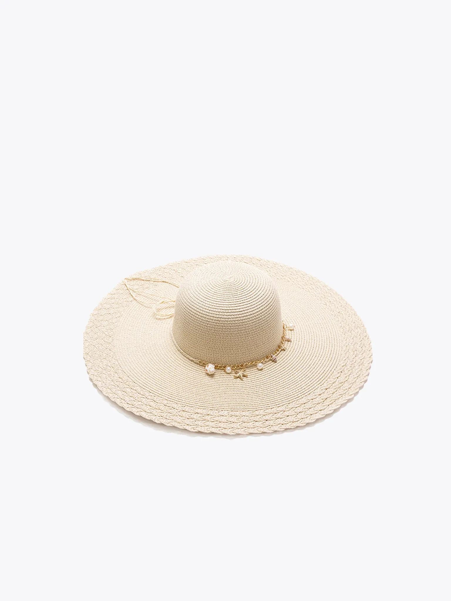 Jen & Co. Nila Floppy Straw Hat with Beachy Charm Trim  Natural or Mint