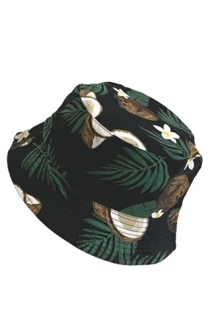 JH884 Reversible Coconut Print Cotton Bucket Hat
