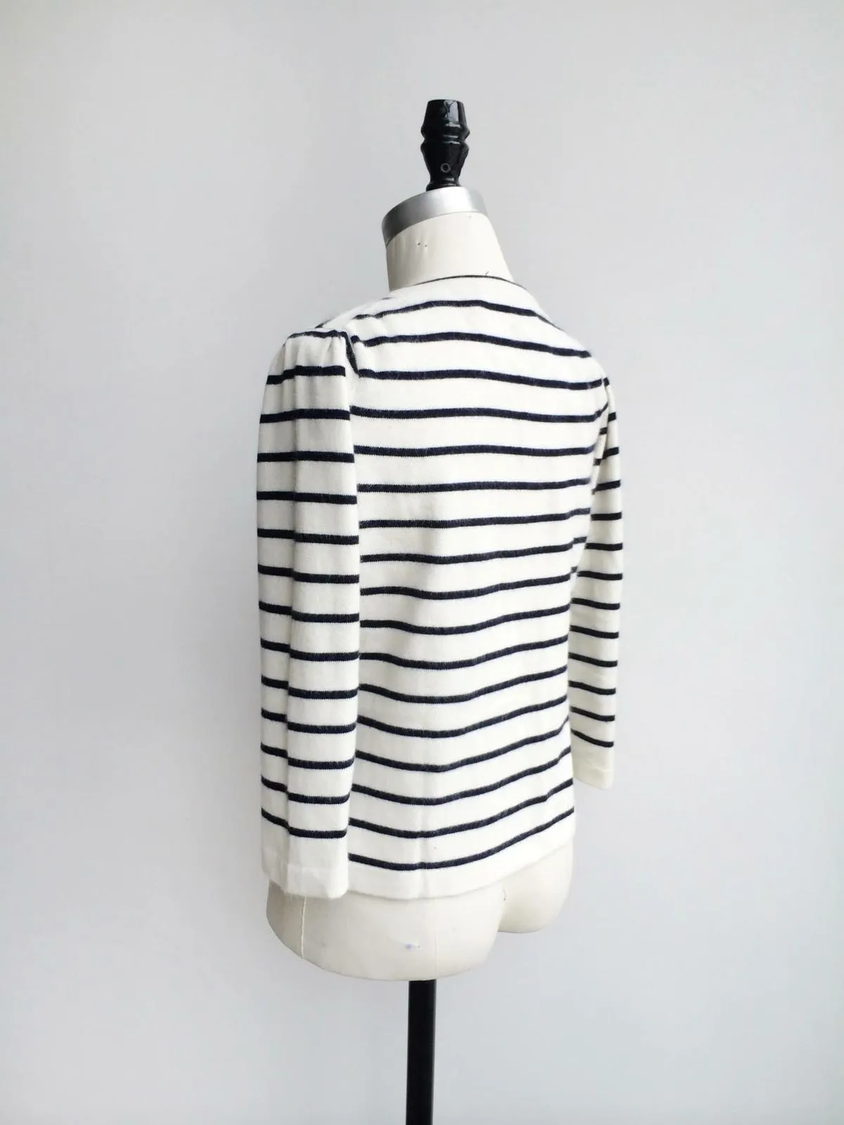 Last Chance! Patch Pockets Stripe Cashmere Cardigan