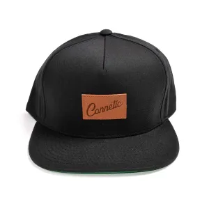 Leather Script 5 Panel Snapback