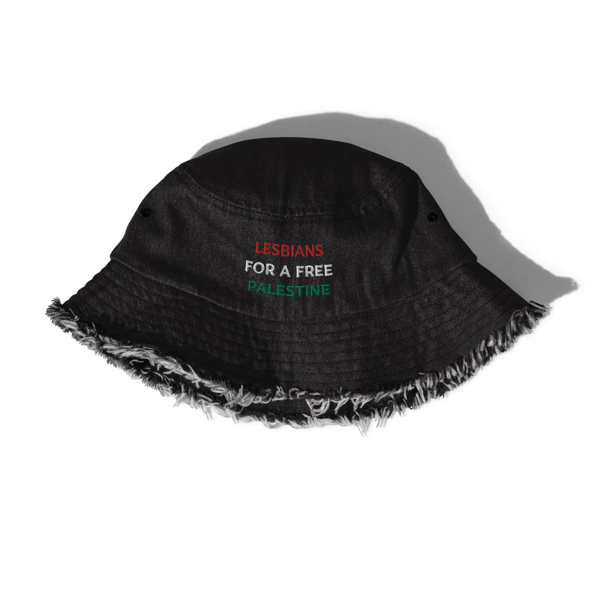 Lesbians For A Free Palestine Denim Bucked Hat