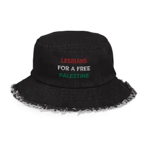Lesbians For A Free Palestine Denim Bucked Hat