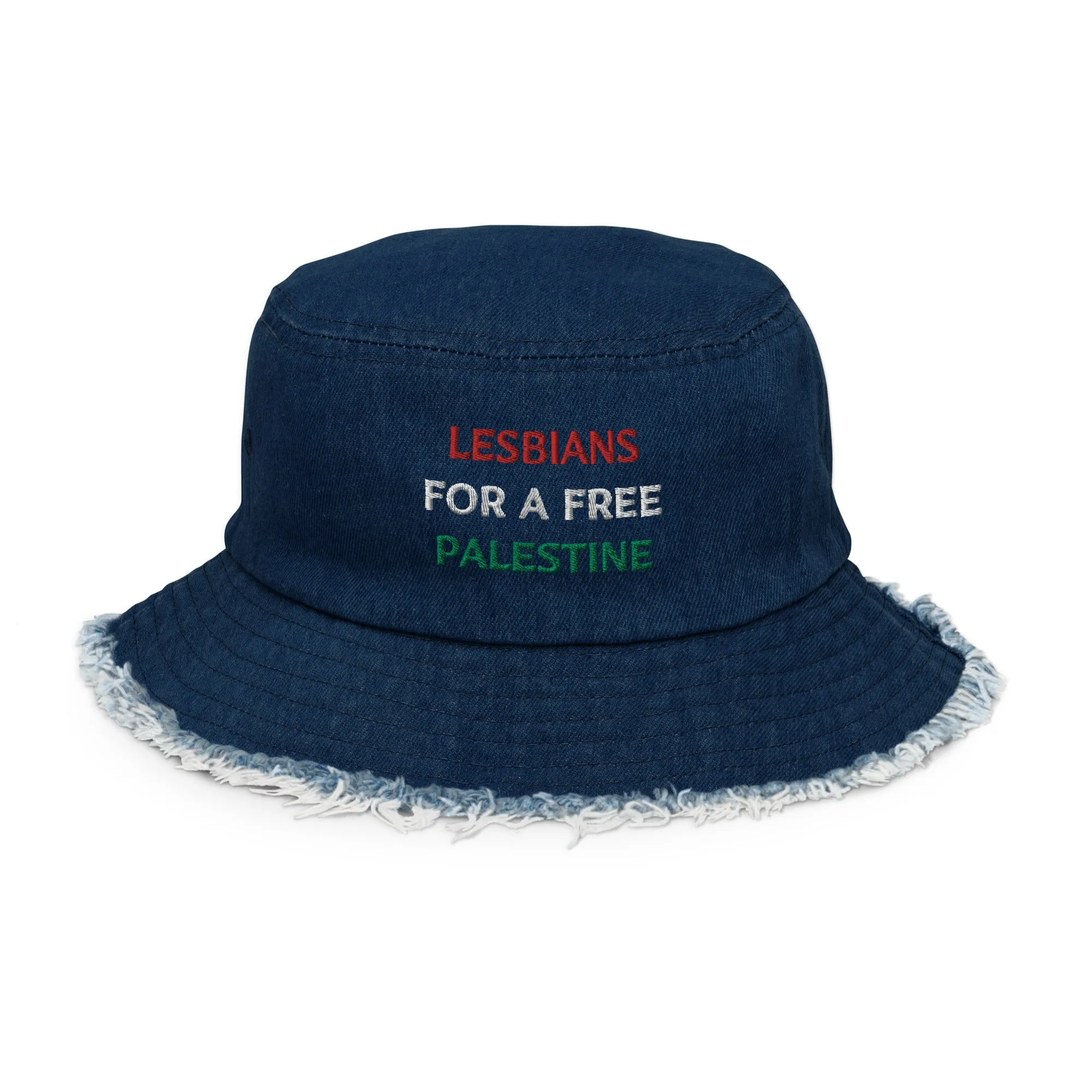 Lesbians For A Free Palestine Denim Bucked Hat