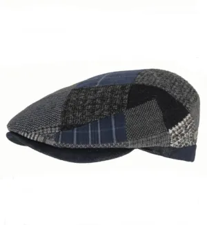 M by Flechet - Patchwork Flat Cap - Wool Blend - Gris Grey M by Flechet - Patchwork Flat Cap - Wool Blend - Gris Grey