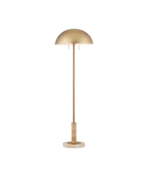 Miles 2-Light Floor Lamp in Brass & Natural