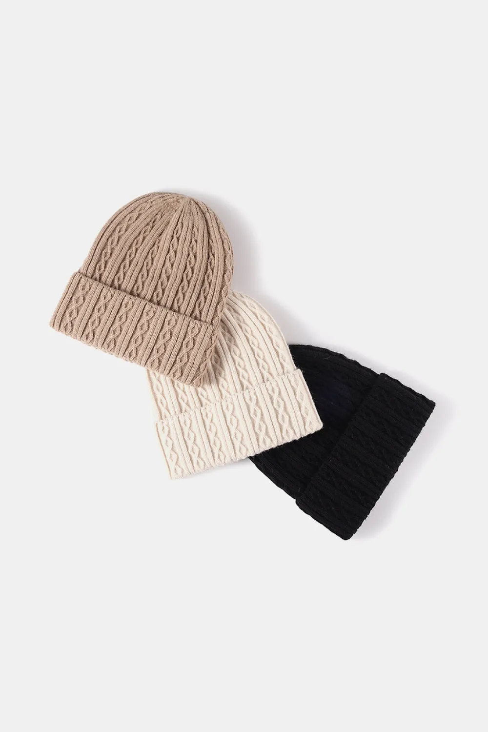 Mixed Knit Cuff Beanie