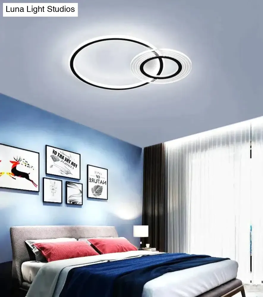 Modern Simple Circle Warm Room Living Room Led Ceiling Lamp