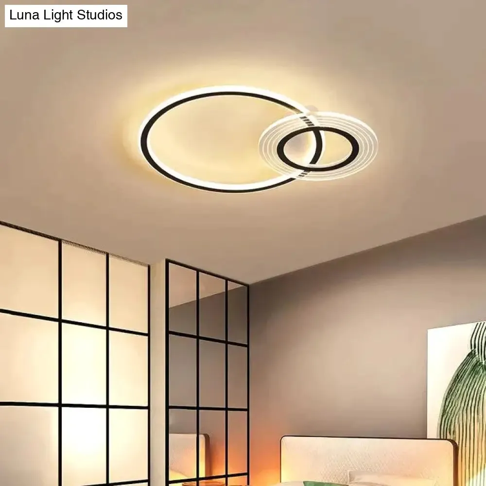 Modern Simple Circle Warm Room Living Room Led Ceiling Lamp