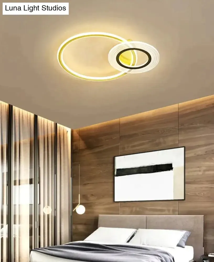 Modern Simple Circle Warm Room Living Room Led Ceiling Lamp