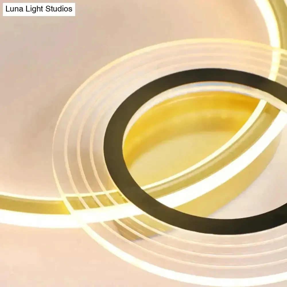 Modern Simple Circle Warm Room Living Room Led Ceiling Lamp