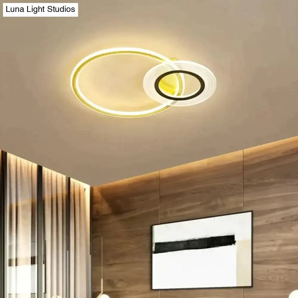 Modern Simple Circle Warm Room Living Room Led Ceiling Lamp