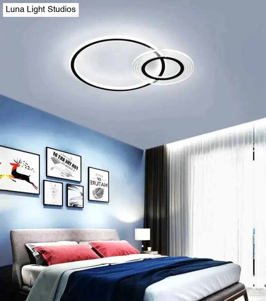 Modern Simple Circle Warm Room Living Room Led Ceiling Lamp