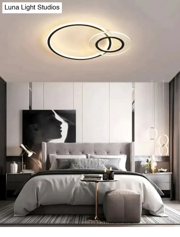 Modern Simple Circle Warm Room Living Room Led Ceiling Lamp