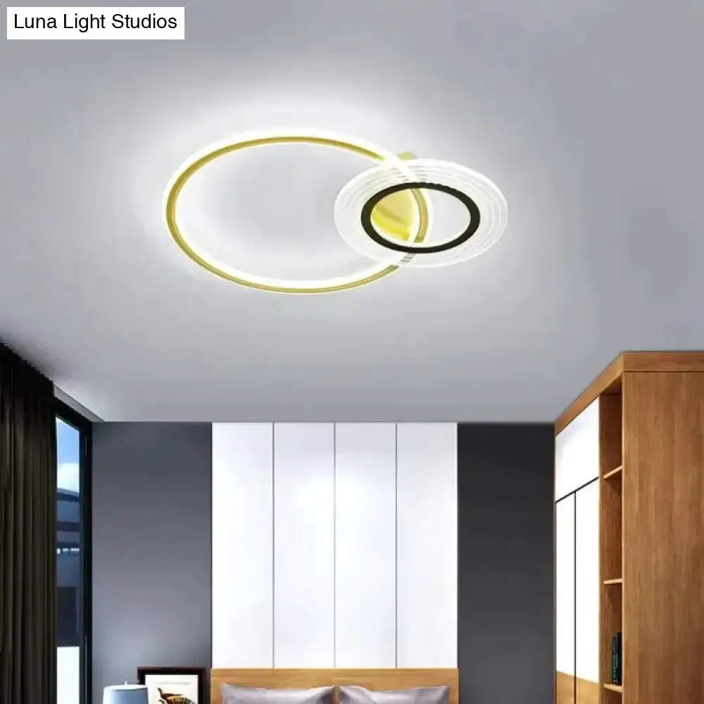 Modern Simple Circle Warm Room Living Room Led Ceiling Lamp