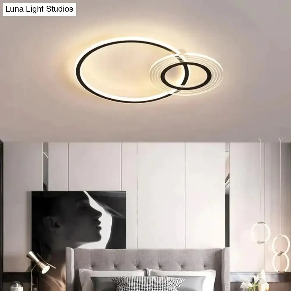 Modern Simple Circle Warm Room Living Room Led Ceiling Lamp