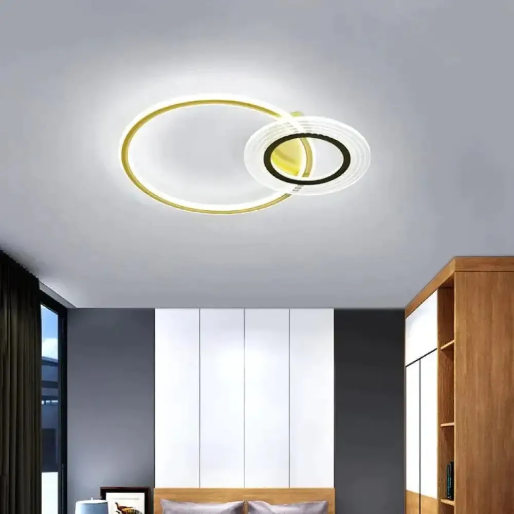 Modern Simple Circle Warm Room Living Room Led Ceiling Lamp