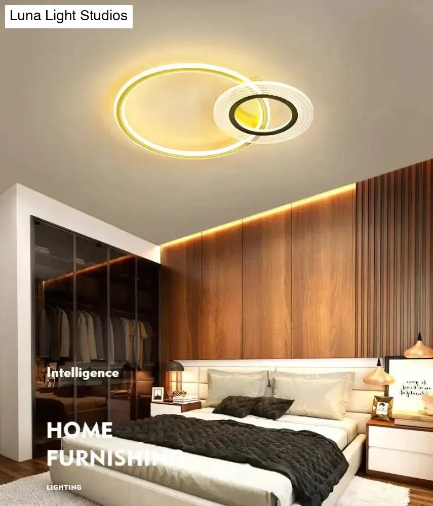 Modern Simple Circle Warm Room Living Room Led Ceiling Lamp