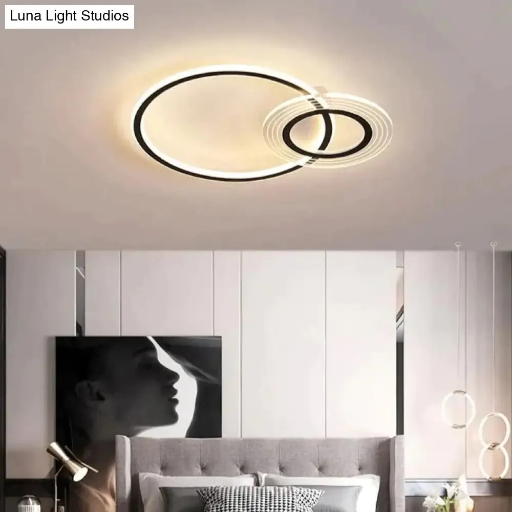 Modern Simple Circle Warm Room Living Room Led Ceiling Lamp