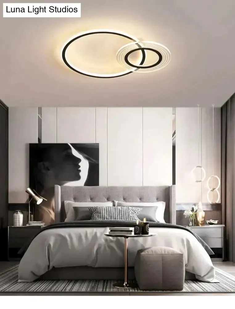Modern Simple Circle Warm Room Living Room Led Ceiling Lamp