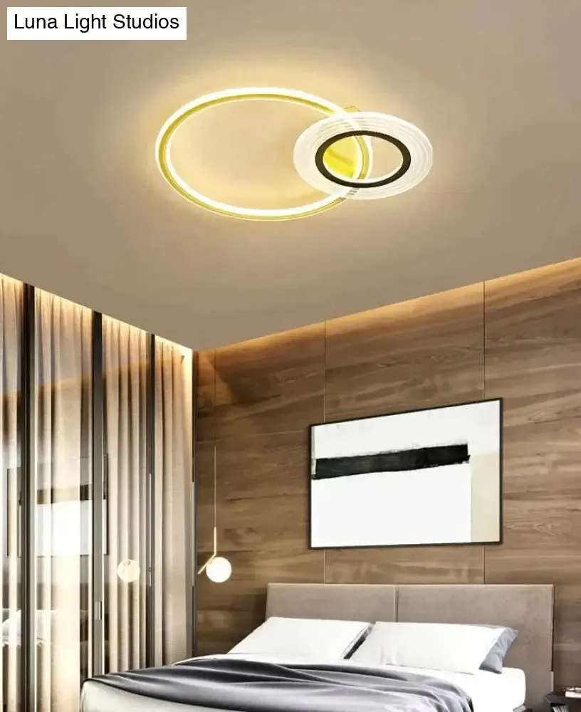 Modern Simple Circle Warm Room Living Room Led Ceiling Lamp
