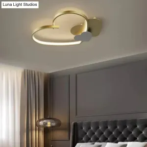 Modern Simple Copper Heart-shaped Led Room Ceiling Lamp
