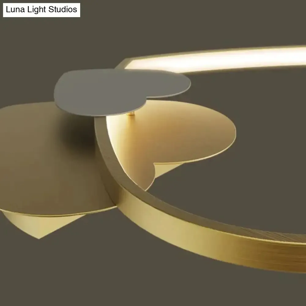 Modern Simple Copper Heart-shaped Led Room Ceiling Lamp