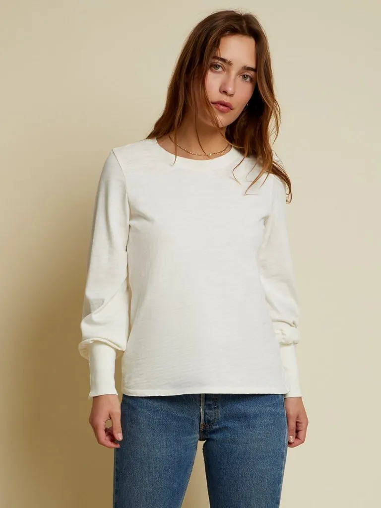 Nation LTD - Johnnie Snap Sleeve Tee in Off White