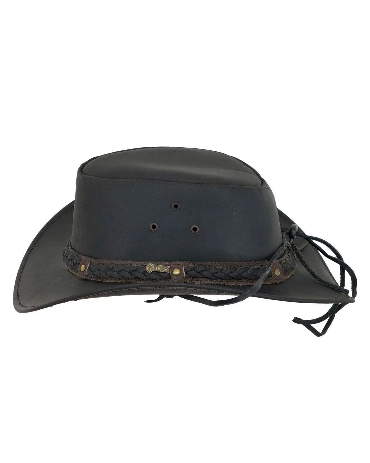 Outback Trading® Wagga Wagga Aussie Crown 2.5" Brim Genuine Leather Hat